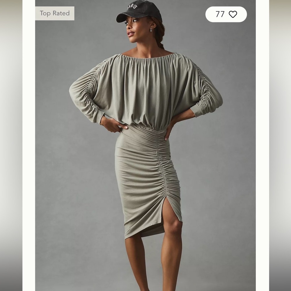 DAILY PRACTICE BY ANTHROPOLOGIE SLOUCHY RUCHED DRESS